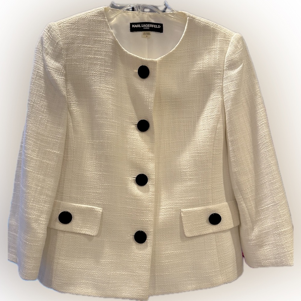 Karl Lagerfeld Cotton White Jacket